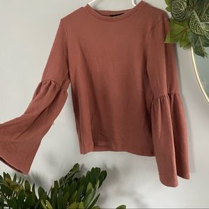 Dusty pink bell sleeve Revamped top size Medium